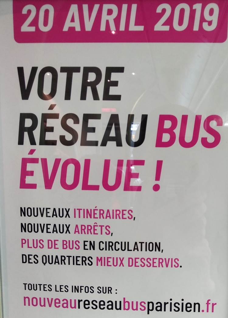 Nouveau réseau de bus parisien à partir du 20 avril 2019 Nouveau réseau de bus parisien à partir du 20 avril 2019