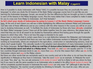 Learn Indonesian with Malay by pgoh13
