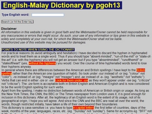 English-Malay Dictionary by pgoh13